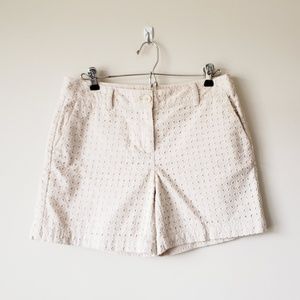 LOFT Outlet Eyelet Shorts Beige